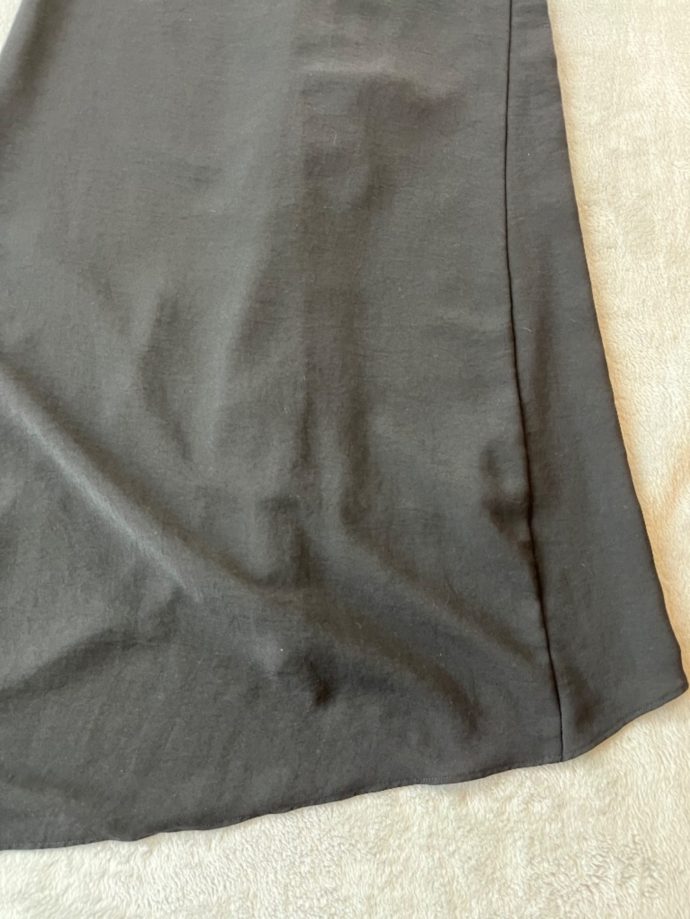 WHBM Asymmetrical Hem Black Dress Sleeveless V-Neck Drape Ruffle sz 4 - Picture 13 of 14